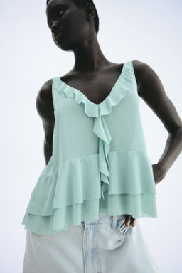 Top de tirantes con volantes decorativos - H&m фото 3