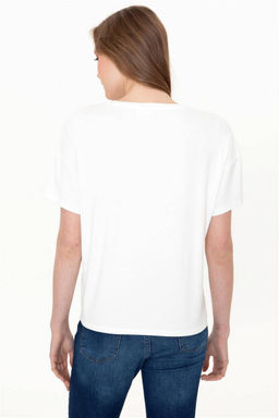 Женская белая футболка с круглым вырезом Неожиданная скидка в корзине - U.s. polo assn фото 4