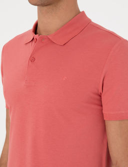 Mercan Slim Fit %100 Pamuk Polo Yaka Basic T-shirt - Cacharel фото 7