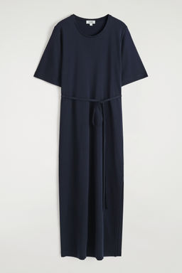 VESTIDO MIDI DE ALGOD?N CON CINTUR?N