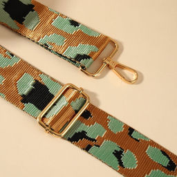 Ручка для сумки Орнамент леопард, стропа, с карабинами, 139 3 3,8 см, цвет голубой - Арт узор фото 3