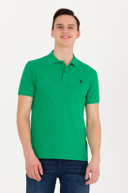 Мужская зеленая футболка с воротником поло Basic - U.s. polo assn фото 15