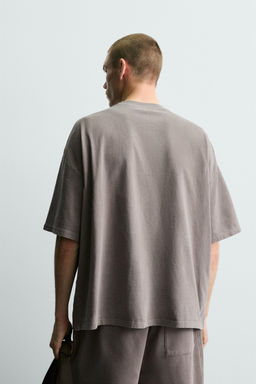 CAMISETA B?SICA LAVADA / Gris - Zara фото 3