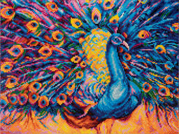 Кристальная (алмазная) мозаика ФРЕЯ ALPD-140 на подрамнике Яркий павлин 40 х 30 см