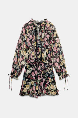 FLORAL PRINT MINI DRESS - Zara фото 6