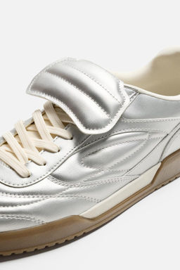 METALLIC PADDED TRAINERS - Zara фото 3