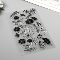 Штамп для творчества силикон "Гербарий" 20х10 см