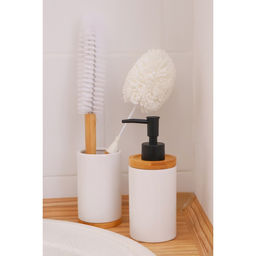 Щётка для посуды Доляна Meli, 307 см, бамбуковая ручка, замшевая петелька  фото 7