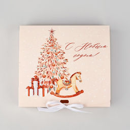 Цена за 3 шт. Коробка подарочная новогодняя складная «Новогодние игрушки», 20 х 18 х 5 см, Новый год