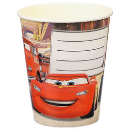 Цена за 10 шт. Стакан бумажный С Днем Рождения!, 250 мл, Тачки