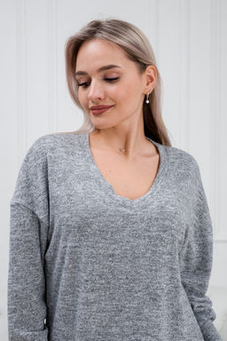 Джемпер женский из ангоры кашемир меланж Афина серый - Амадэль фото 6