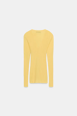 CHAQUETA PUNTO RIB / Amarillo - Zara фото 6
