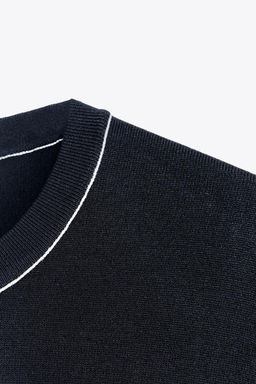 SHORT SLEEVE KNIT TOP WITH PIPING - Zara фото 34