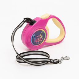 Рулетка Пижон с прорезиненной ручкой, 3 м, до 15 кг, трос, розово-жёлтая