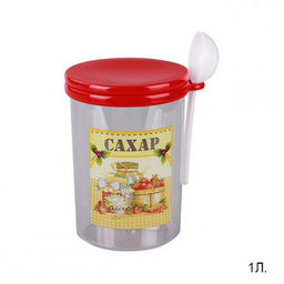Банка для сыпучих продуктов 1 л Ассорти / М1718 /уп 10/ сахар - Галеонтрейд фото 4