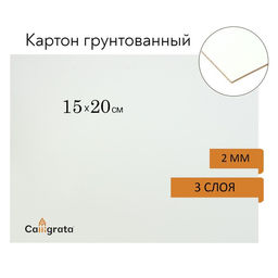 Цена за 9 шт. Картон грунтованный 15 х 20 см, толщина 2 мм, 3-х слойный акриловый грунт, Calligrata