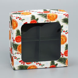 Цена за 5 шт. Коробка для конфет Апельсины, 10.5 х 10.5 х 3.5 см - Дарите счастье фото 4