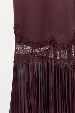 COMBINED PLEATED LACE DRESS - Zara фото 10
