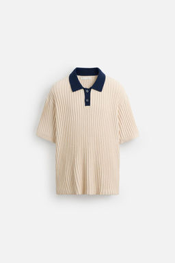 CONTRAST KNIT POLO SHIRT - Zara фото 6
