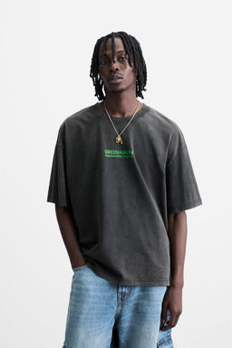 WASHED TEXT T-SHIRT - Zara фото 2