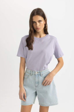 Regular Fit Bisiklet Yaka Basic Duz Premium K?sa Kollu Tisort - Defacto фото 6
