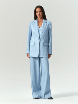 Однобортный жакет изо льна, ML724/normandie - Emka фото 2