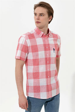 Мужская красная рубашка с коротким рукавом - U.s. polo assn фото 7