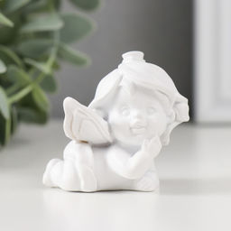 Фигурка полистоун Малыш-ангел в шапочке из цветка, 5?4.5?5 см, МИКС