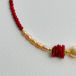 Чокер из Коралла с Жемчугом 39 см +