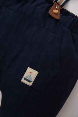 Муслиновые брюки для мальчика, комплект из 2 подтяжек - Defacto фото 6