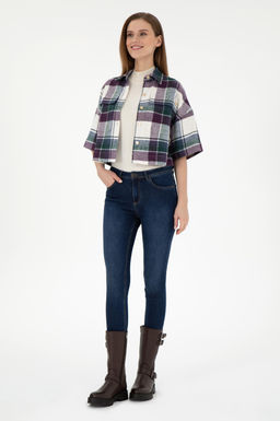 Женская фиолетовая рубашка с длинным рукавом Неожиданная скидка в корзине - U.s. polo assn фото 4