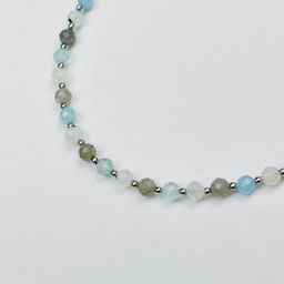 Колье для "Скорпиона" из Лабрадора, Аквамарина и Лунного камня 38 см +