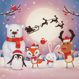 Кристальная (алмазная) мозаика ФРЕЯ ALBP-321 постер Лесные друзья 30 х 30 см