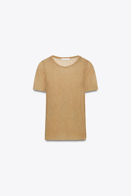 METALLIC SHORT SLEEVE T-SHIRT - Zara фото 5