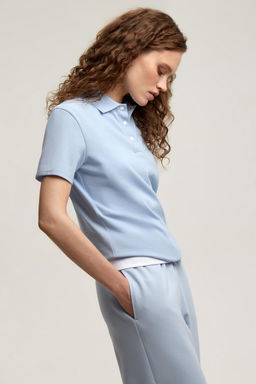 ЕВТ 3275/голубой кашемир джемпер-поло жен