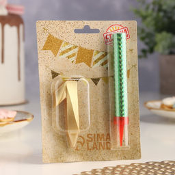 Цена за 3 шт. Свеча для торта цифра «Цифра 1», свеча фонтан, золотая