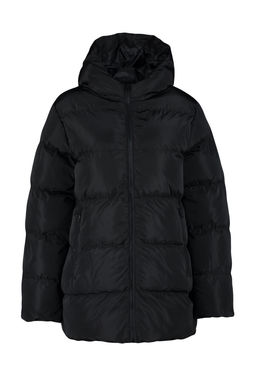 Siyah Kapusonlu Su Itici Sisme Mont TWOAW24MO00238