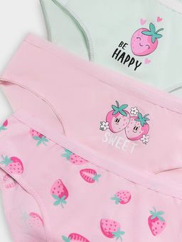 Трусы для девочек слипы мультипак (3 шт.) розовые с печатью - Mark formelle фото 3