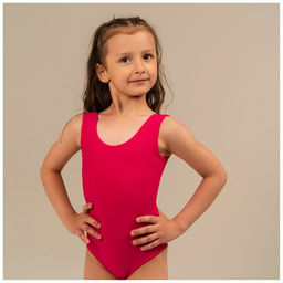 Купальник гимнастический Grace Dance, на широких бретелях, р. 30, цвет малина  фото 5