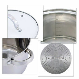 Набор кастрюль 4 предмета (2.1л, 3.9л; полые ручки) из нержавеющей стали (5627S) - Kamille фото 3