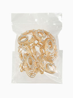 Цена за 6 шт. Крабик для волос «Джули» овал, 4.5 см, золото