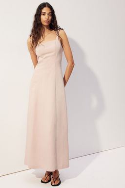 Maxivestido en mezcla de lino