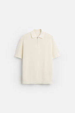 PURL KNIT POLO SHIRT WITH ZIP - Zara фото 6