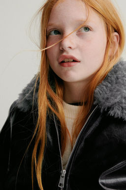 BOMBER JACKET WITH FAUX FUR COLLAR - Zara фото 9