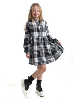 Платье для девочки UD 7862 черная клетка - Mini maxi фото 3