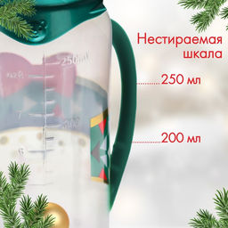 Бутылочка для кормления, новогодняя, Little gentleman, классическое горло, от 3 мес, 250 мл., цилиндр, с ручками
