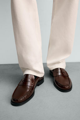 LEATHER PENNY LOAFERS - Zara фото 10