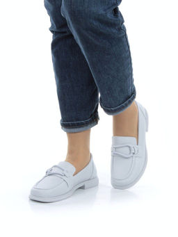 03-PDD196-2 GRAY/BLUE Лоферы женские (натуральная кожа) - Фабричный китай фото 2