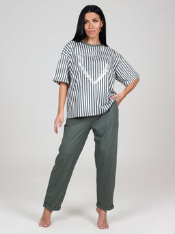 635 ЖЕНСКИЙ КОСТЮМ (брюки) (Хаки полоса)