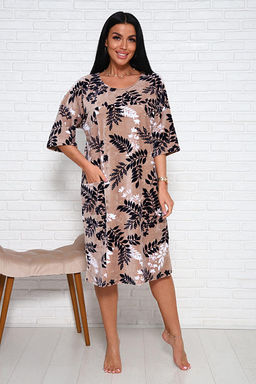 Туника велюровая (01019, бежевый)